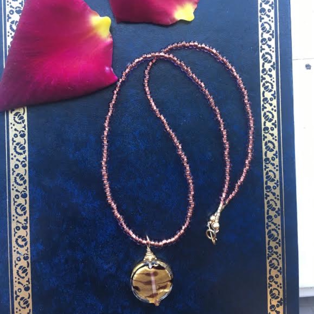 302: Gold Rain Venetian Glass Necklace
